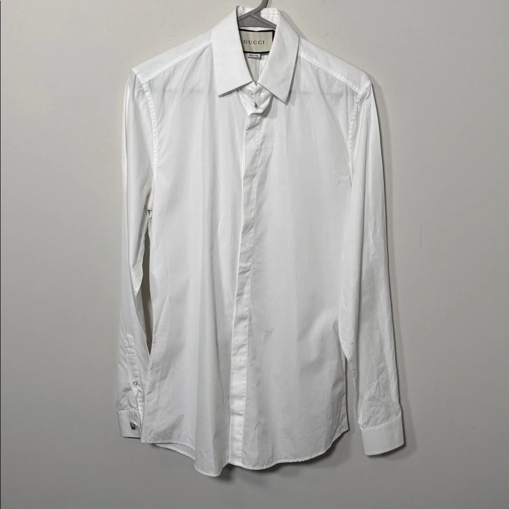 GUCCI Men’s Cotton White Button Down Shirt - 40 / 15 3/4